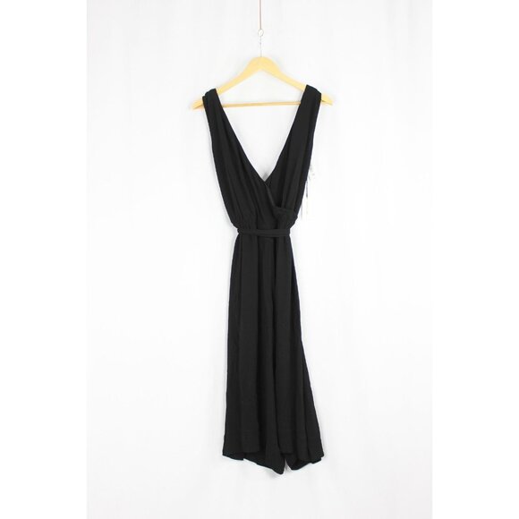 NWT Aritzia BABATON Maximillian Black Crepe Cropped Wide Leg Jumpsuit, Size XXS - Picture 2 of 8
